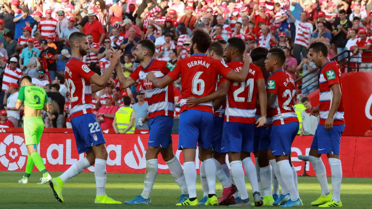 El Granada celebra un gol ante el Leganés