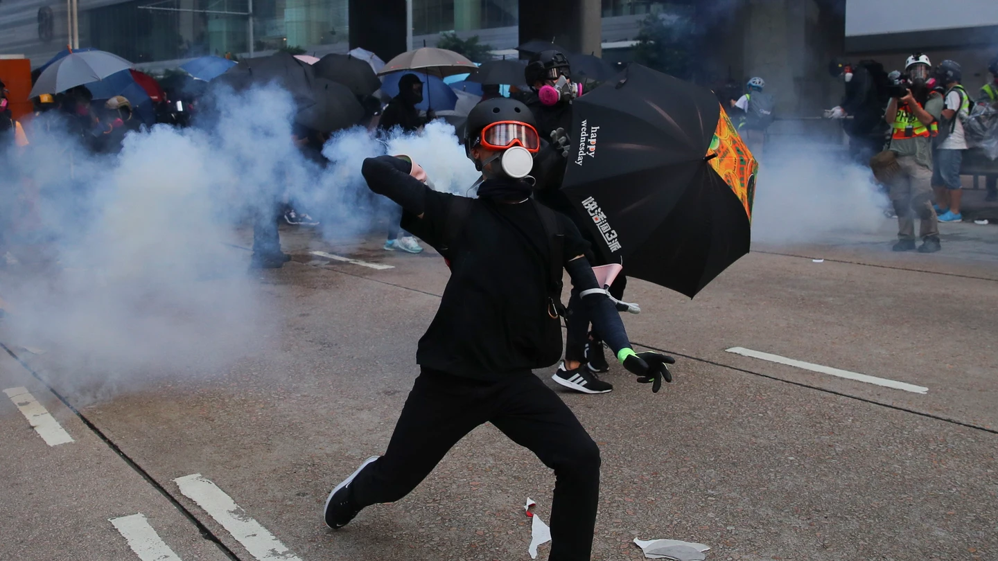 Uno de los manifestantes en Hong Kong Uno de los manifestantes en Hong Kong
