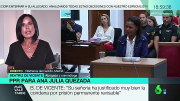 Beatriz de Vicente, sobre la condena a Ana Julia Quezada a prisión permanente revisable: "Difícilmente la puede tirar el Supremo"