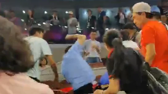 Momento de la pelea durante el Kerber-Zhang Momento de la pelea durante el Kerber-Zhang