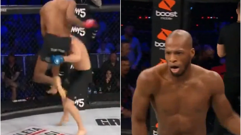 Michael Page deja KO a su rival de un rodillazo volador y se burla de él