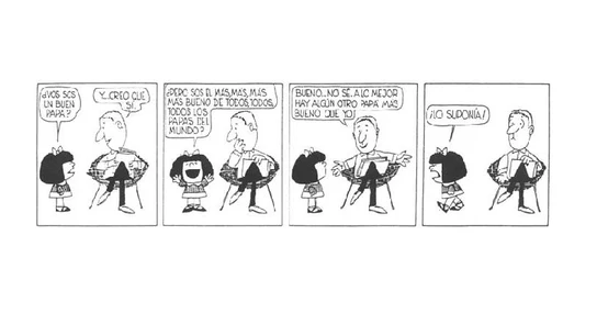 La primera tira publicada de Mafalda en 1964 La primera tira publicada de Mafalda en 1964