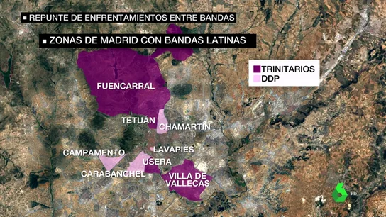Zonas de Madrid con presencia de bandas latinas Zonas de Madrid con presencia de bandas latinas