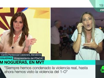 Tensa entrevista entre Mamen Mendizábal y la portavoz del PDeCAT: "El Estado prefiere la represión y la violencia" Tensa entrevista entre Mamen Mendizábal y la portavoz del PDeCAT: "El Estado prefiere la represión y la violencia"