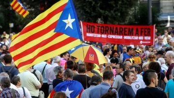 Imagen de la manifestación convocada por ANC en Barcelona bajo el lema: "Acabemos lo que empezamos. Ganemos la independencia"