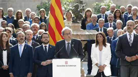 El presidente Quim Torra durante su discurso El presidente Quim Torra durante su discurso
