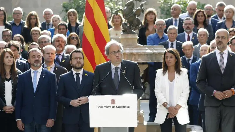 El presidente Quim Torra durante su discurso