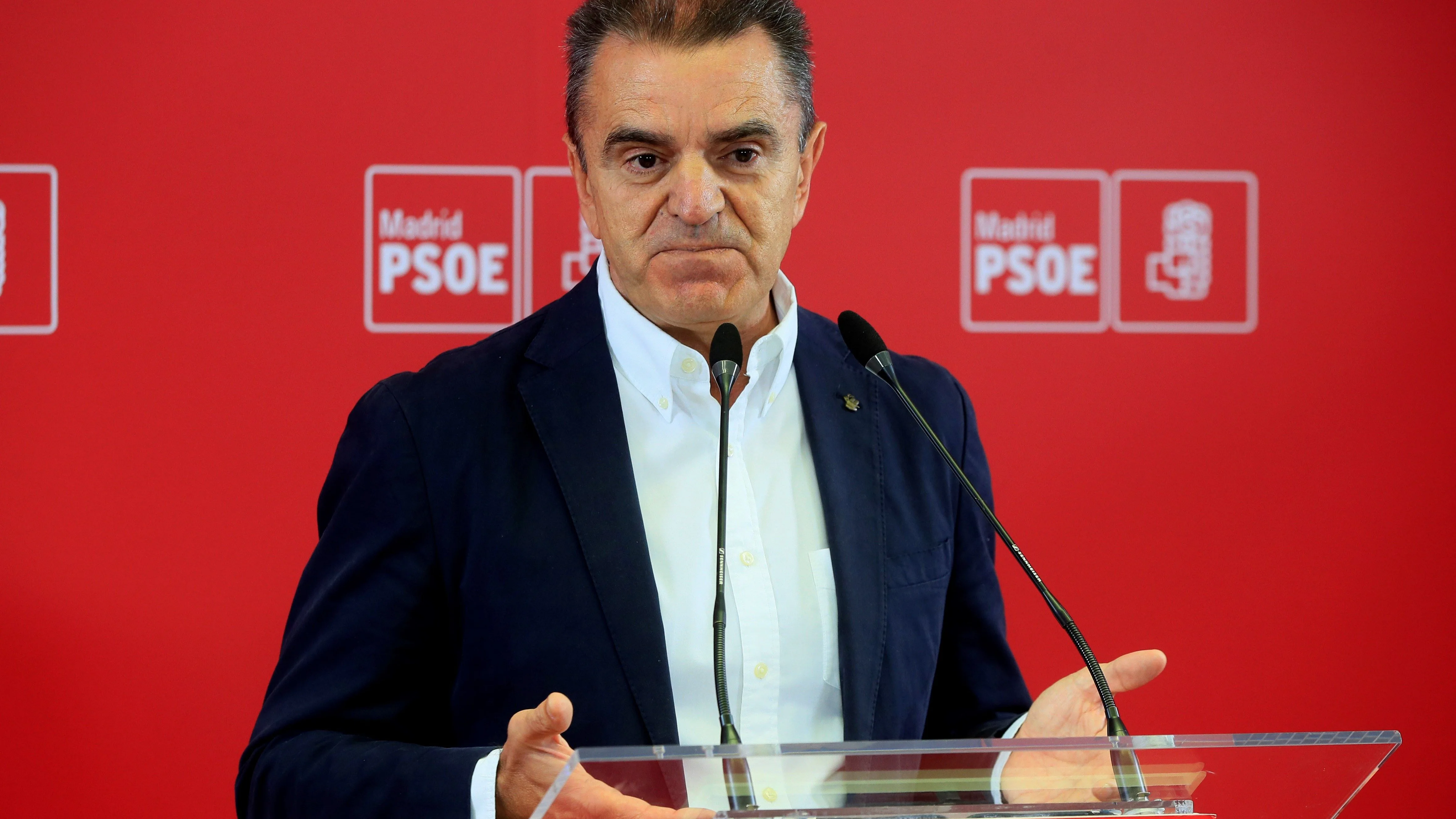 El exsecretario general del PSOE-M, José Manuel Franco, durante la rueda de prensa ofrecida este martes