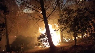 Imagen del incendio declarado en Casares, Málaga