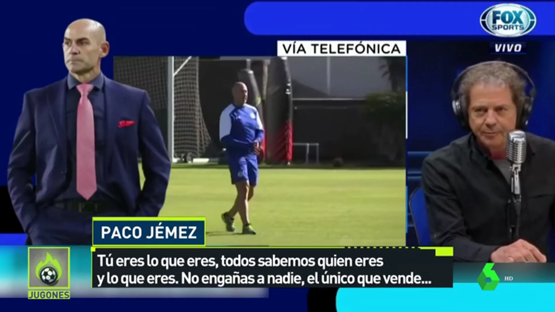 Paco Jémez se enzarza con un exfutbolista en una tele mexicana