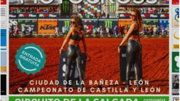Fragmento del cartel de la carrera de motocross en La Bañeza, León.