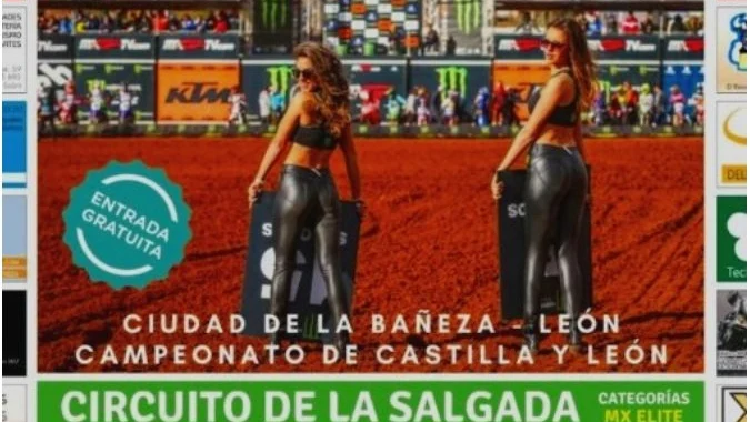 Fragmento del cartel de la carrera de motocross en La Bañeza, León.