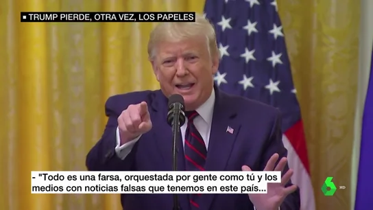Trump estalla contra un periodista tras preguntarle por el 'Ucrania Gate': "Es una farsa orquestada por gente como tú" Trump estalla contra un periodista tras preguntarle por el 'Ucrania Gate': "Es una farsa orquestada por gente como tú"
