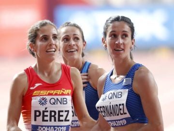 Marta Pérez, junto a la uruguaya María Pia Fernández Marta Pérez, junto a la uruguaya María Pia Fernández