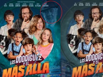 El cartel original de la película, y el cartel sin Plácido Domingo El cartel original de la película, y el cartel sin Plácido Domingo