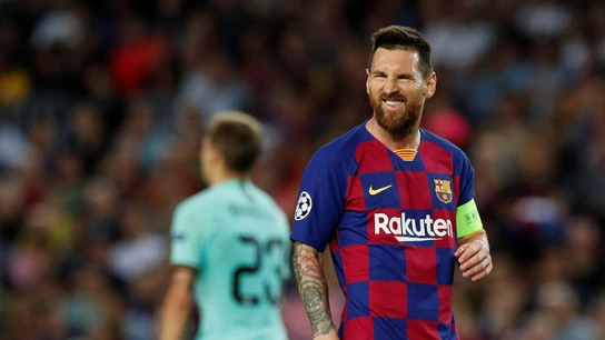 Leo Messi, durante el partido contra el Inter Leo Messi, durante el partido contra el Inter