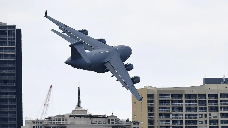 Avión en el Sunsuper Riverfire en Brisbane