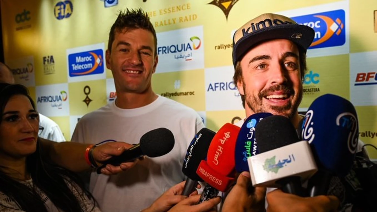 Marc Coma y Fernando Alonso atienden a los medios Marc Coma y Fernando Alonso atienden a los medios