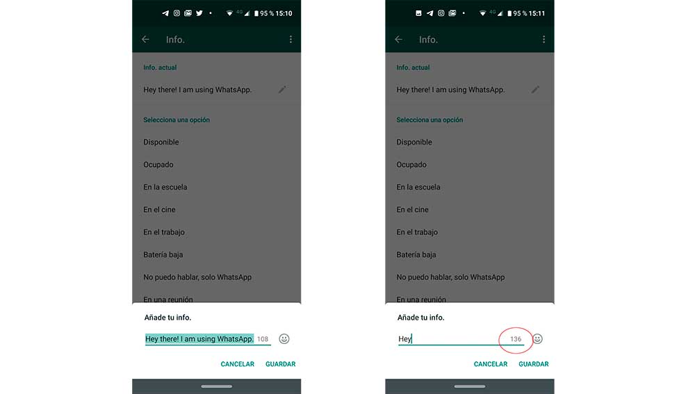 Comprobando la longitud del mensaje