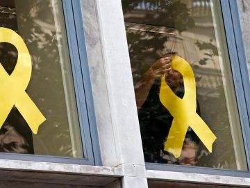 Trabajadores del Departamento de Agricultura de la Generalitat retiran los lazos Trabajadores del Departamento de Agricultura de la Generalitat retiran los lazos