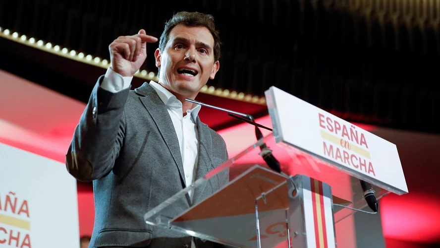 Albert Rivera en un acto de precampaña de Ciudadanos en Madrid