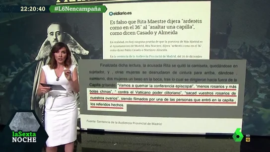 No, Rita Maestre no dijo "arderéis como en el 36" en el asalto a la capilla de la Complutense No, Rita Maestre no dijo "arderéis como en el 36" en el asalto a la capilla de la Complutense