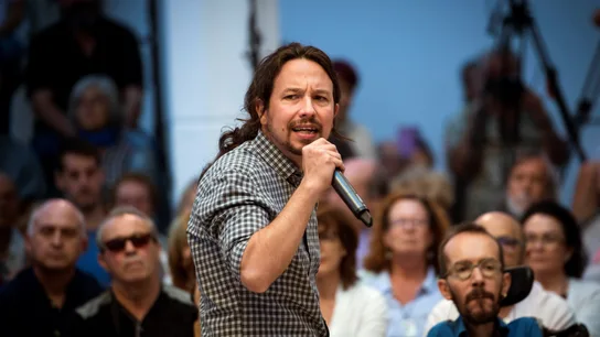 El líder de Podemos, Pablo Iglesias, durante un acto de precampaña El líder de Podemos, Pablo Iglesias, durante un acto de precampaña