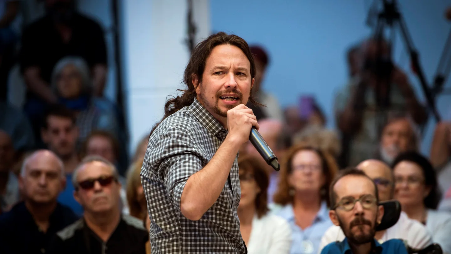 El líder de Podemos, Pablo Iglesias, durante un acto de precampaña El líder de Podemos, Pablo Iglesias, durante un acto de precampaña
