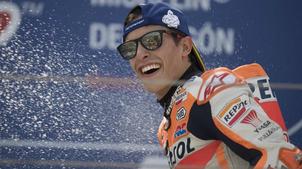 Marc Márquez celebra una victoria