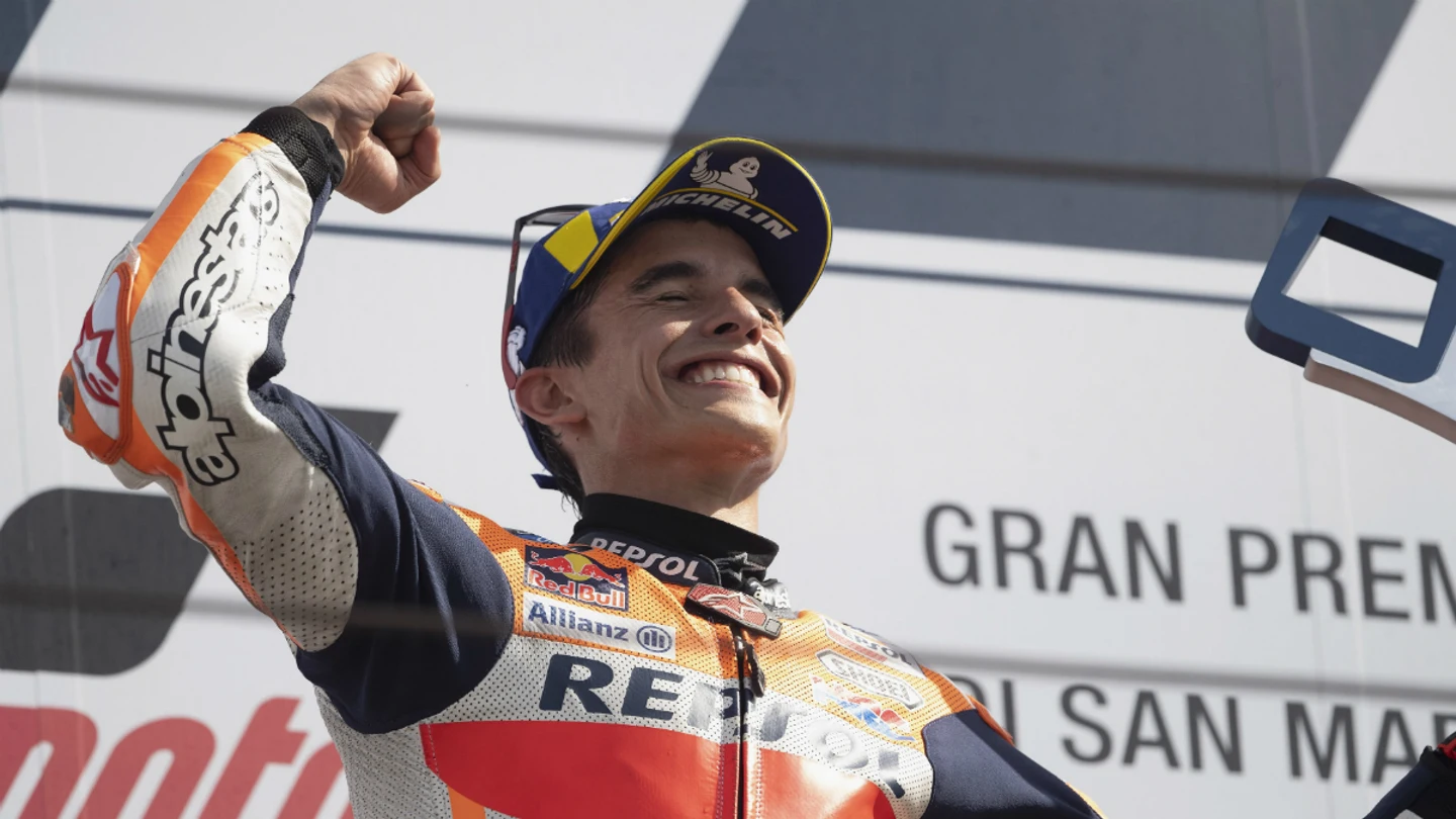 Marc Márquez celebra una victoria Marc Márquez celebra una victoria