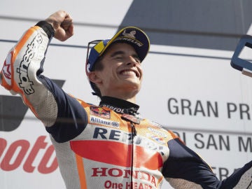 Marc M&aacute;rquez celebra una victoria