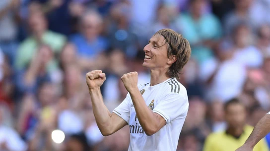 Luka Modric celebra un gol Luka Modric celebra un gol