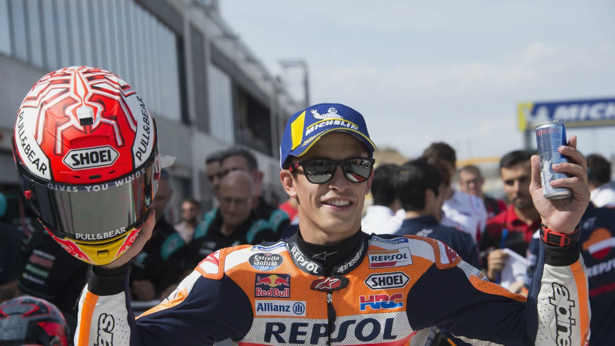 Marc Márquez celebra una victoria