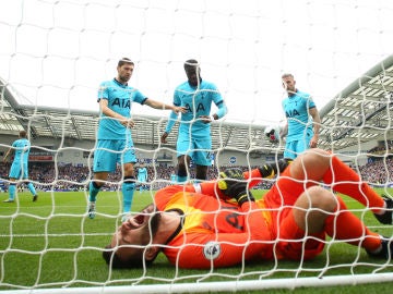 Hugo Lloris, con evidentes gestos de dolor Hugo Lloris, con evidentes gestos de dolor