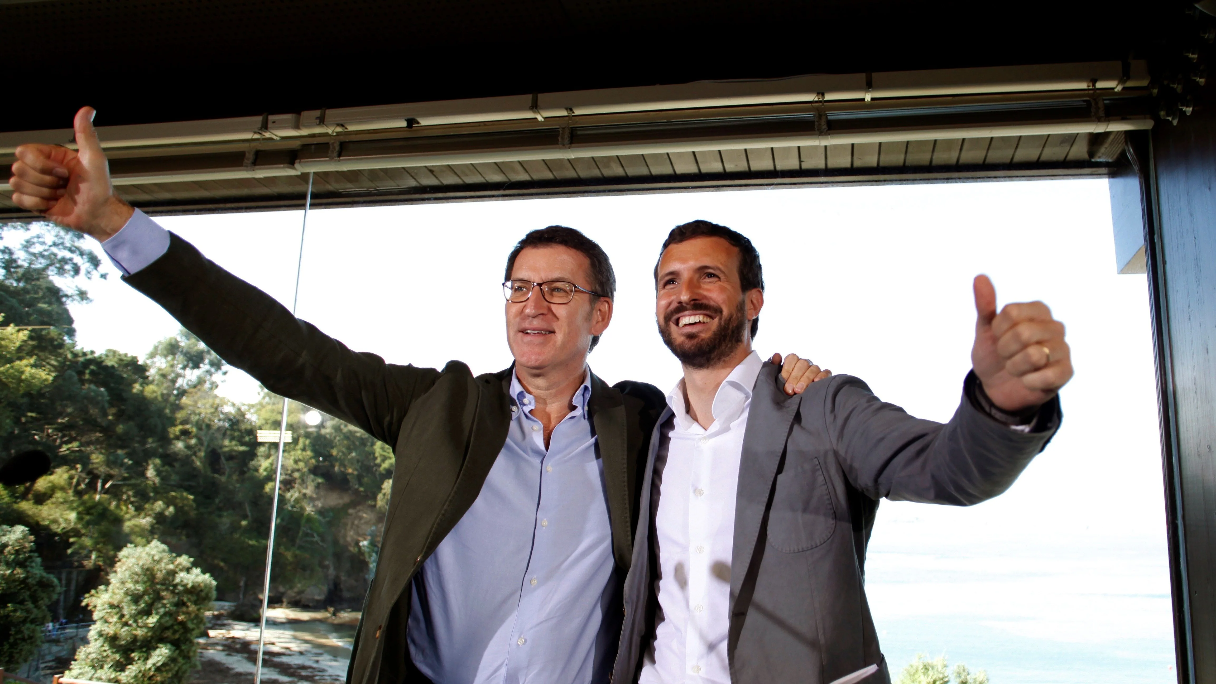 Pablo Casado junto a Alberto Núñez Feijóo