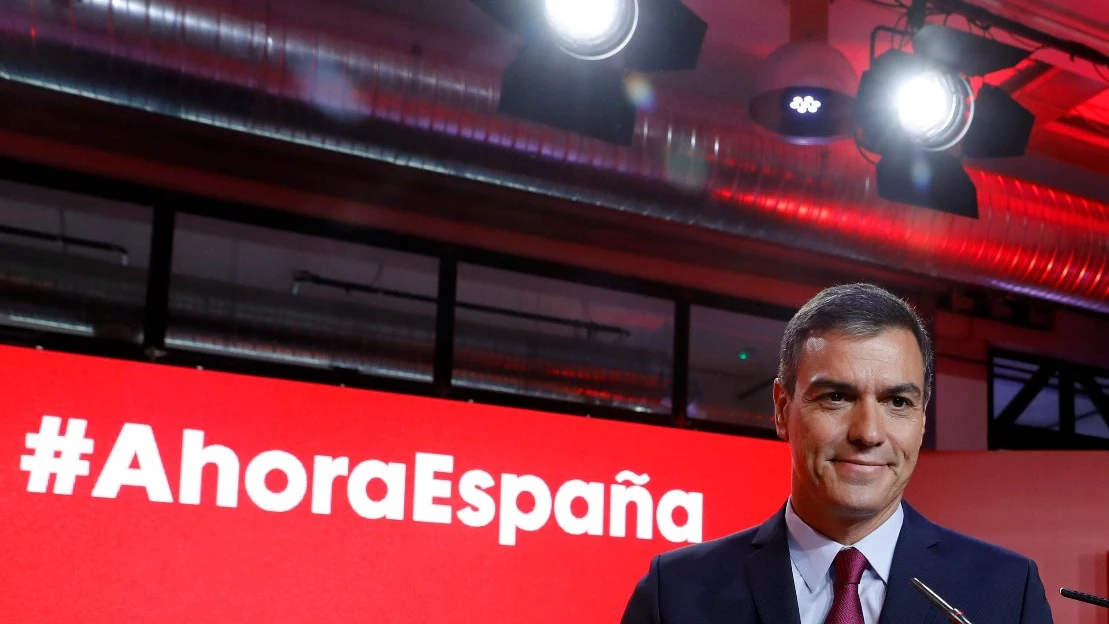 Pedro Sánchez en un acto del PSOE