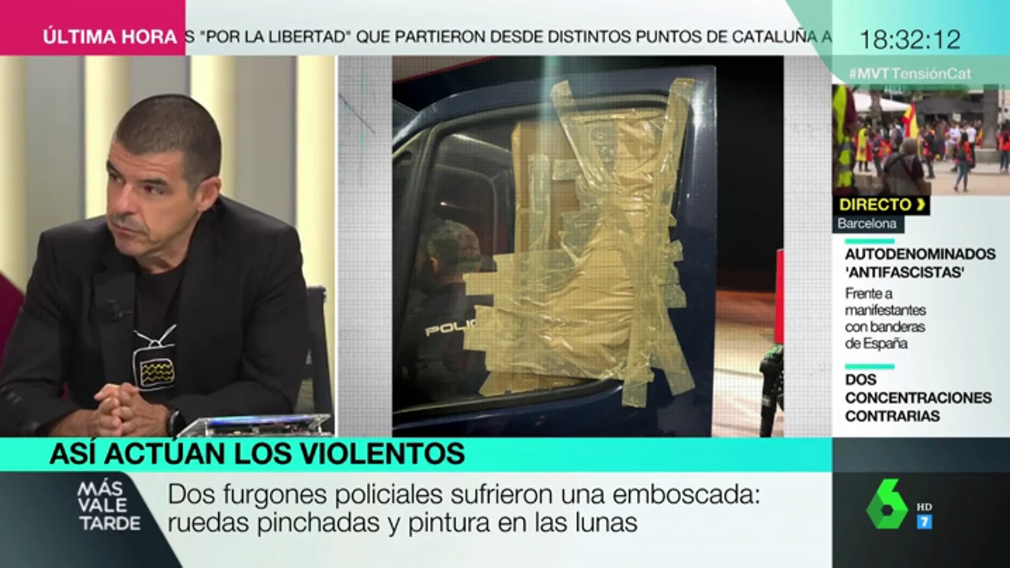 Dagas, pintura y emboscadas: las tácticas que están utilizando algunos grupos en las protestas de Cataluña Dagas, pintura y emboscadas: las tácticas que están utilizando algunos grupos en las protestas de Cataluña