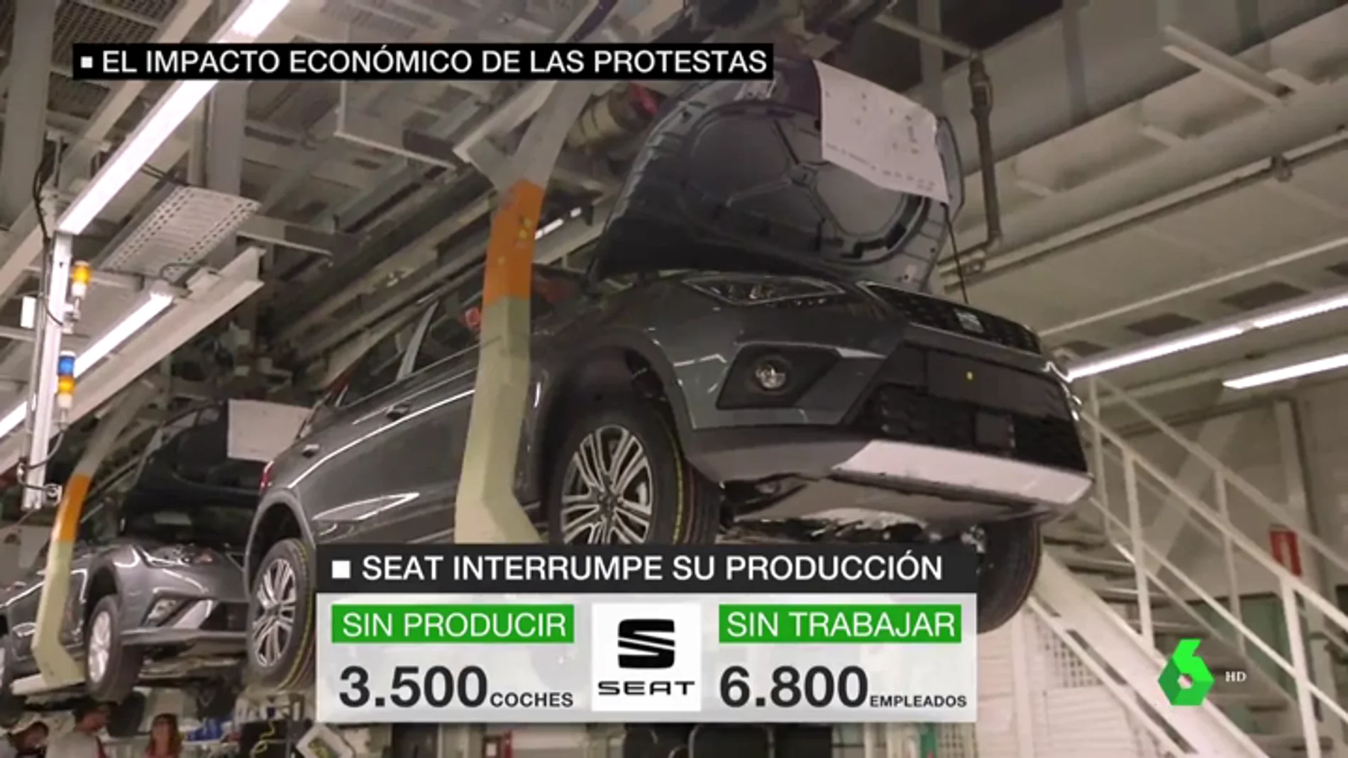 SEAT interrumpe la producción en Martorell por la "seguridad de sus trabajadores" tras las jornadas de protesta 