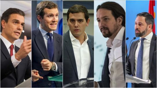 Los l&iacute;deres de los cinco principales partidos