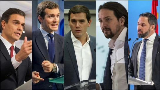 Los líderes de los cinco principales partidos Los líderes de los cinco principales partidos