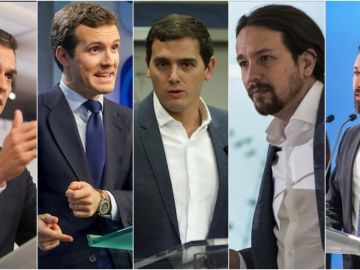 Los líderes de los cinco principales partidos Los líderes de los cinco principales partidos
