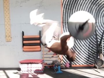 Baris Erdogán, en una imagen de su arriesgado entrenamiento Baris Erdogán, en una imagen de su arriesgado entrenamiento