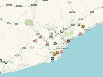 Mapa en tiempo real de los cortes de carreteras en Cataluña Mapa en tiempo real de los cortes de carreteras en Cataluña