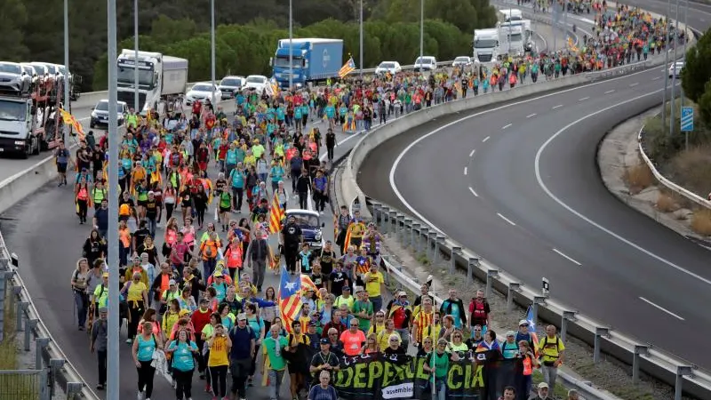 Una de las "Marchas por la libertad", en la carretera