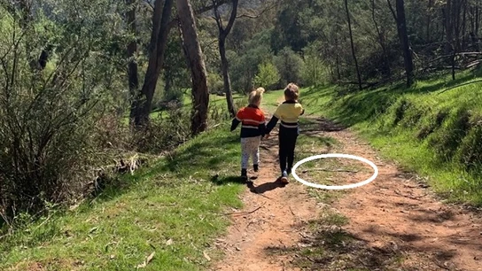 Serpiente junto a los niños en Australia Serpiente junto a los niños en Australia