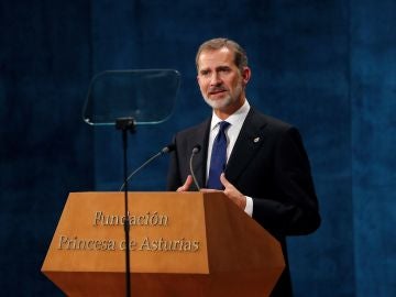El rey Felipe, durante su discurso en los Premios Princesa de Asturias El rey Felipe, durante su discurso en los Premios Princesa de Asturias