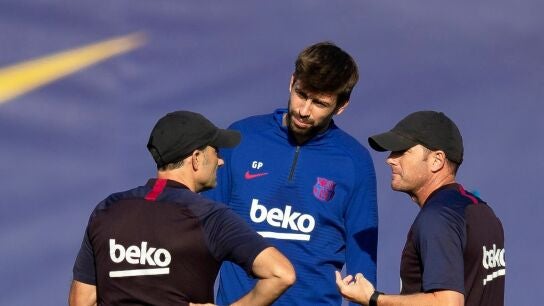 Piqu&eacute;, durante un entrenamiento