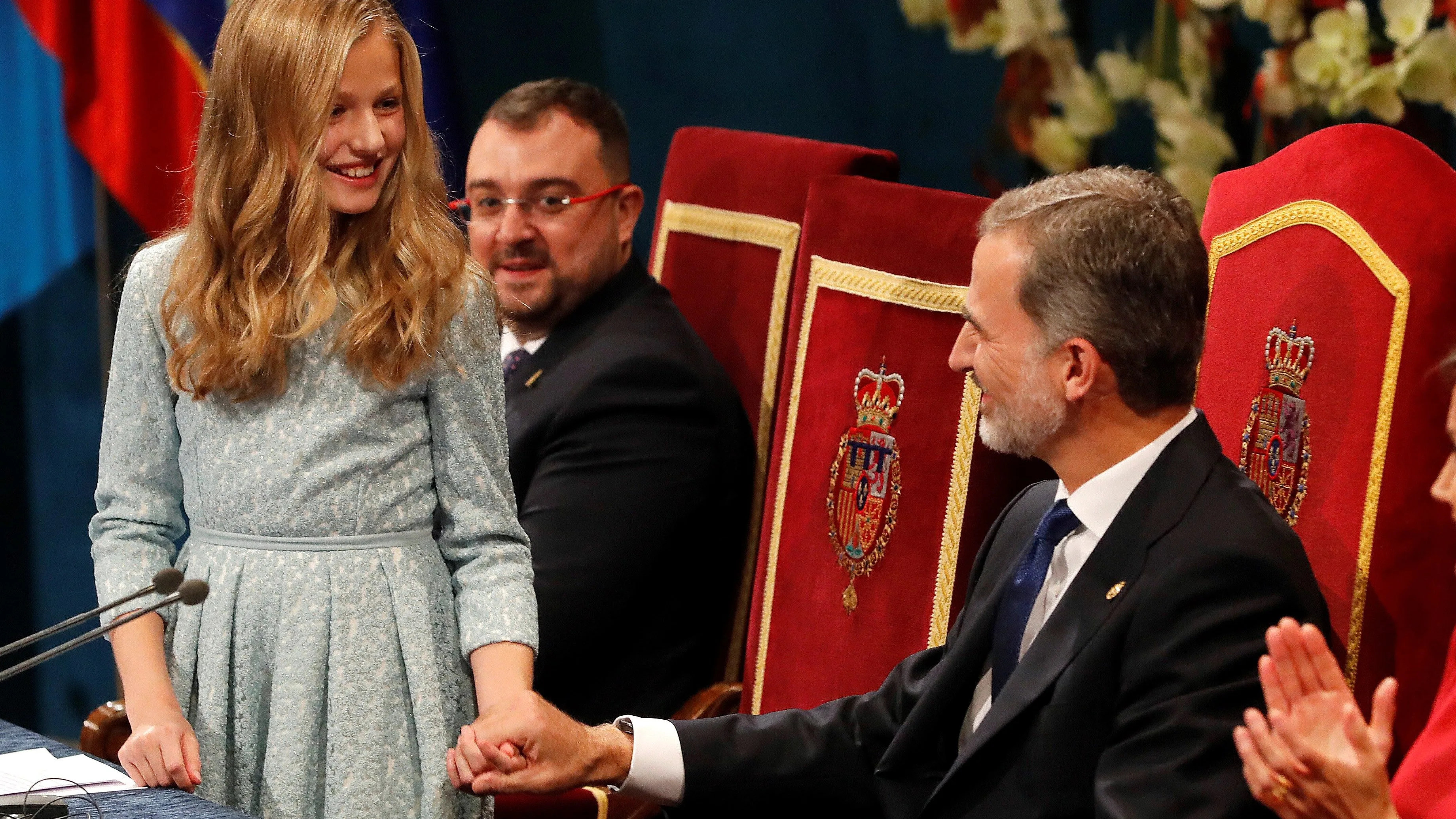 El rey Felipe y la princesa Leonor, tras el discurso de la princesa 