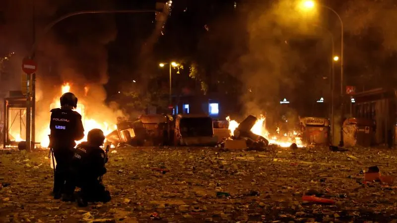 Un grupo de policías en Barcelona