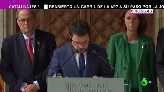 Pere Aragonès pide al Gobierno que la Policía Nacional "actúe en Cataluña como cualquier policía democrática" Pere Aragonès pide al Gobierno que la Policía Nacional "actúe en Cataluña como cualquier policía democrática"